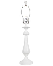 27" White Candlestick Table Lamp With Aqua Coral Shade