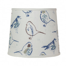 27" White Table Lamp With White Blue And Brown Birds Empire Shade