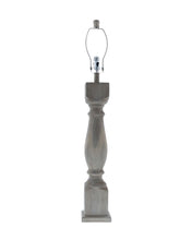 40" Rustic Washed Gray Standard Table Lamp With Beige And Green Duck Empire Shade
