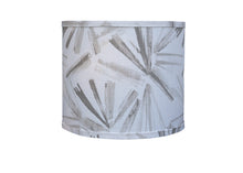 40" Rustic Washed Gray Table Lamp With White And Grey Abstract Drum Shade