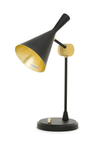 Set of Two 23" Black and Gold Metal Desk Table Lamps