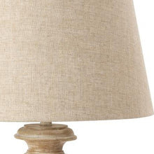 31" Distressed Beige Table Lamp With Beige Empire Shade