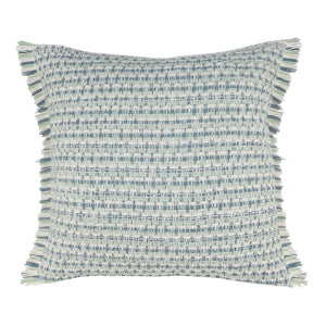 24" X 24" Blue Zippered Coastal Indoor Outdoor Throw Pillow