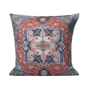 20" X 20" Red Zippered Floral Indoor Outdoor Throw Pillow